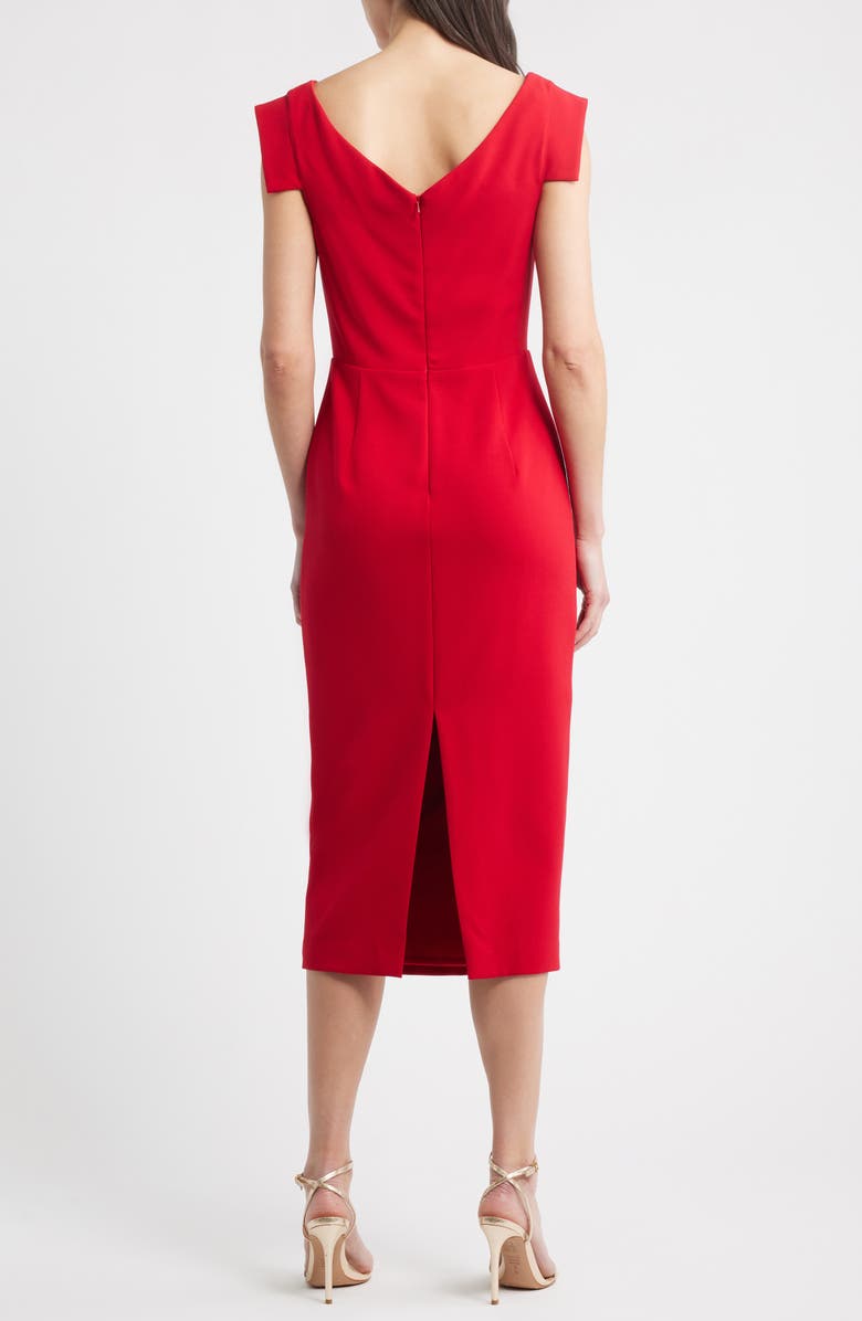 Black Halo Jacqueline Midi Gabardine Sheath Dress, Alternate, color, Bonfire