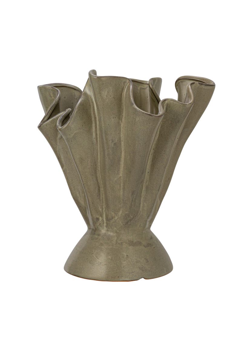 Ruffled Vase, Alternate, color, Green