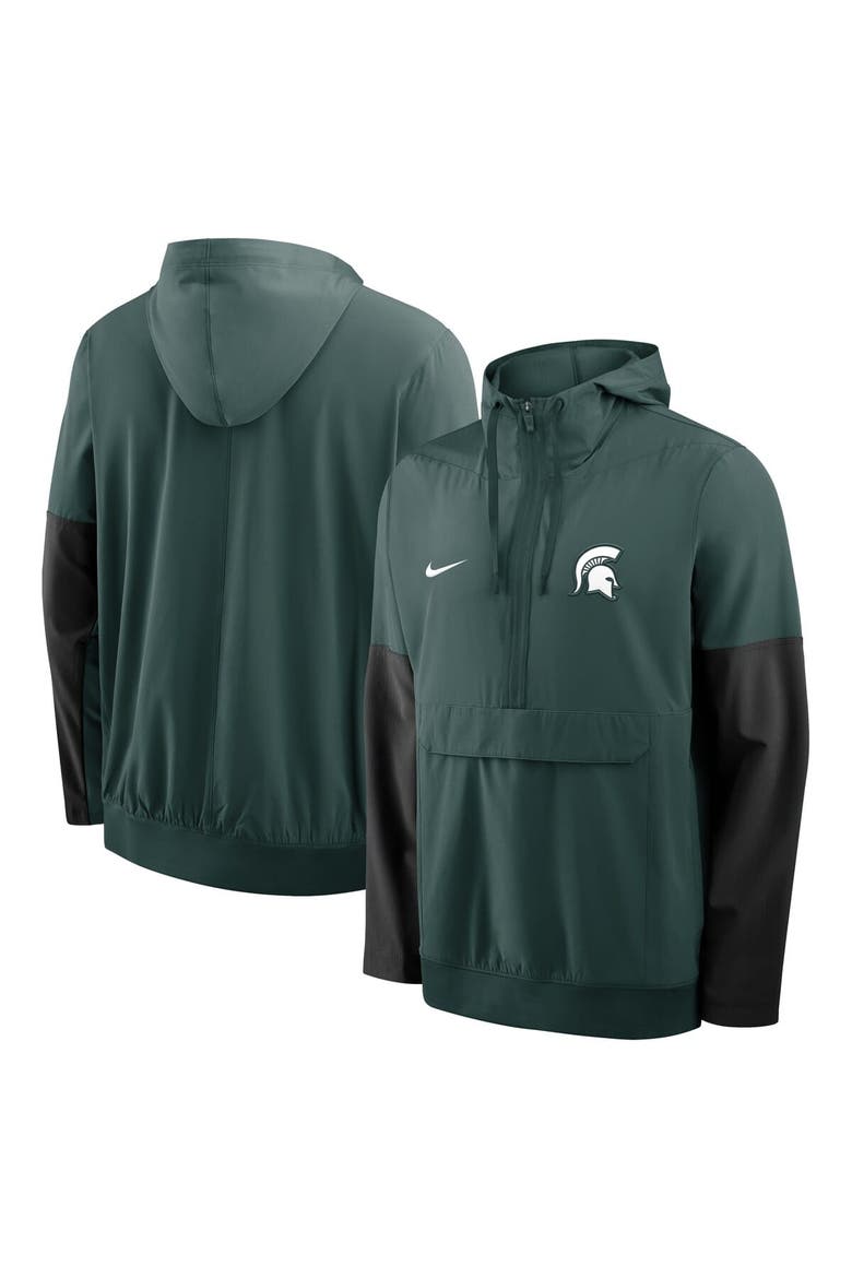 Men's Nike Green Michigan State Spartans Anorak Half-Zip Hoodie Jacket, Alternate, color, Green