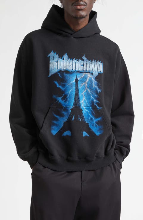 Paris Thunderstorm Medium Fit Dry Fleece Graphic Hoodie
