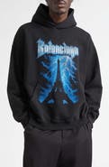 Balenciaga Paris Thunderstorm Medium Fit Dry Fleece Graphic Hoodie
