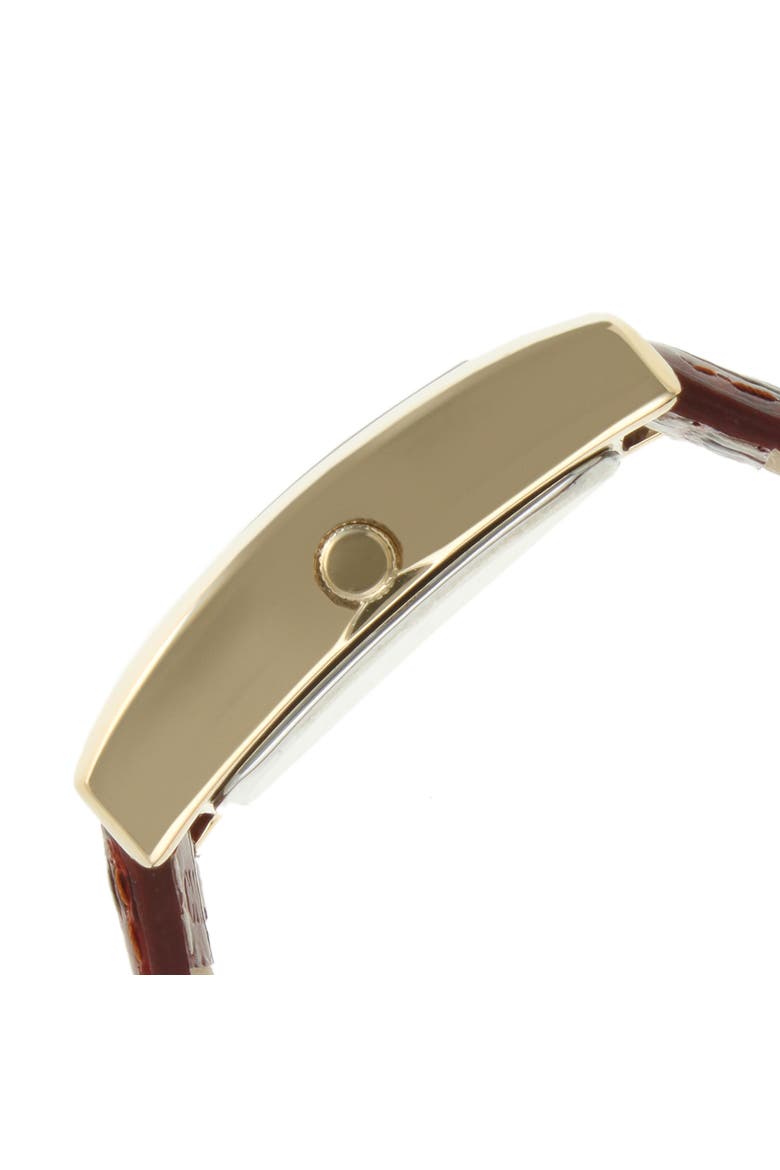 Classic Rectangular Leather Watch- 34x20MM, Alternate, color, Brown