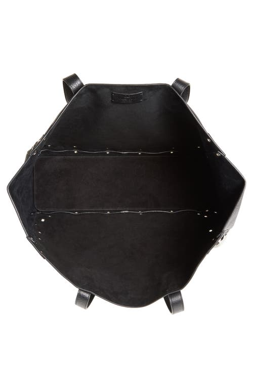 Valentino Garavani Large Nellcôte Grommet Leather Tote In Black