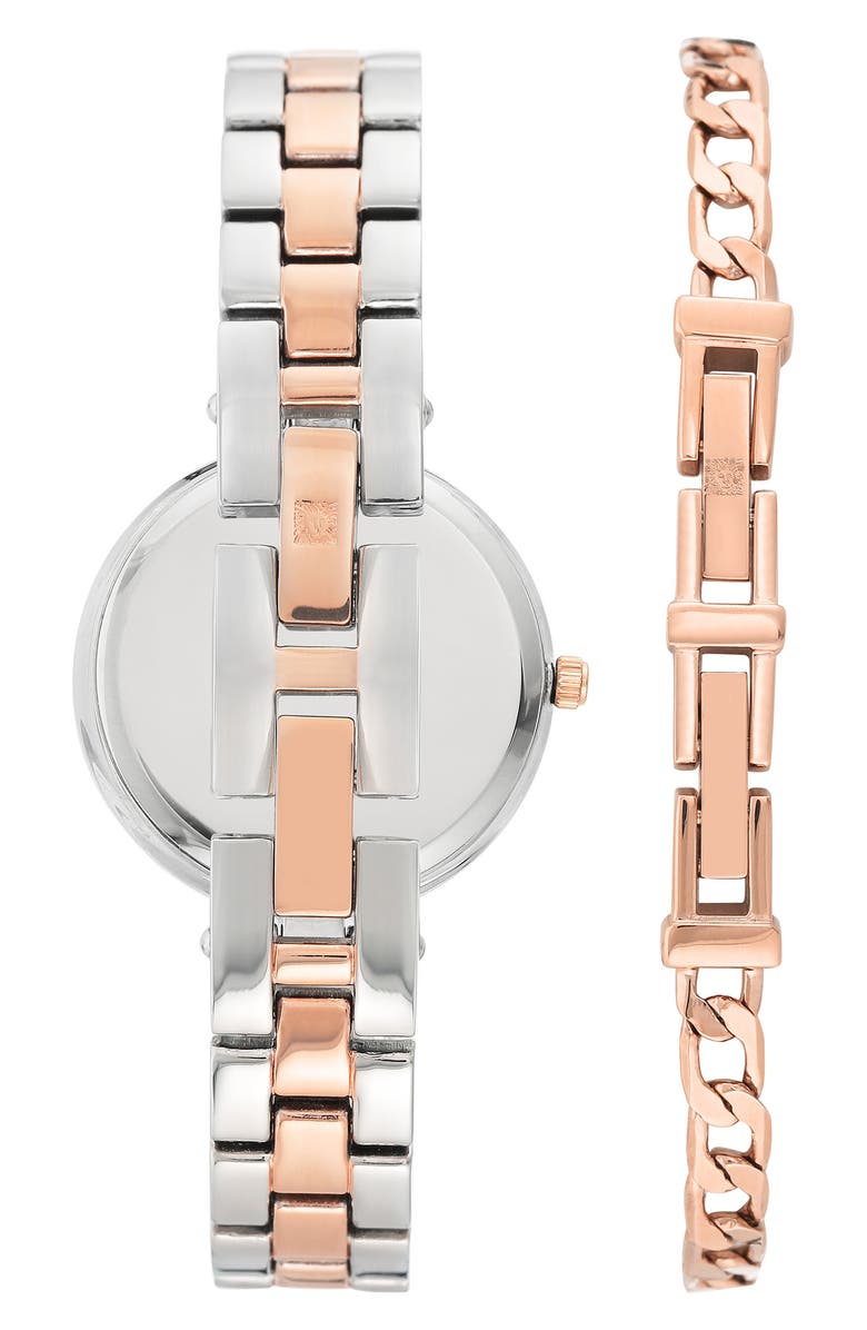 AK ANNE KLEIN Two-Tone Bracelet Watch & Bracelet Set, Alternate, color, Gold Two Tone