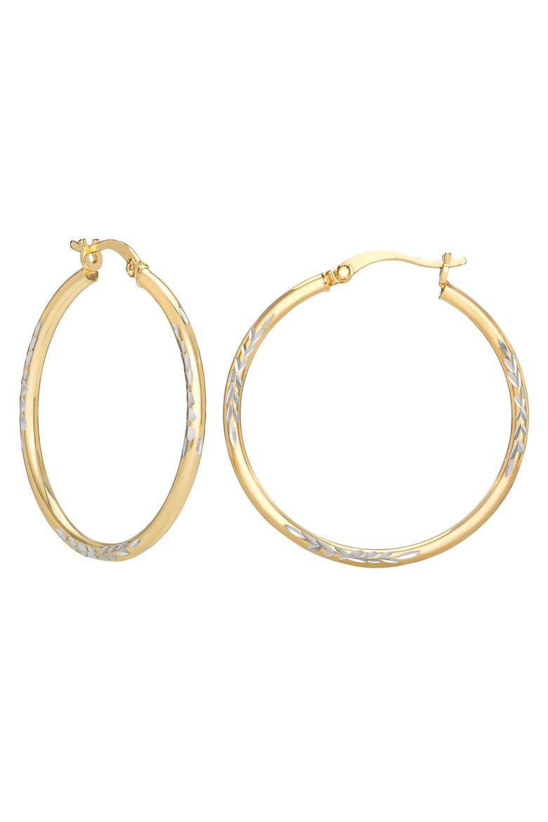 Round Hoop Sterling Silver Earrings, Alternate, color, Gold