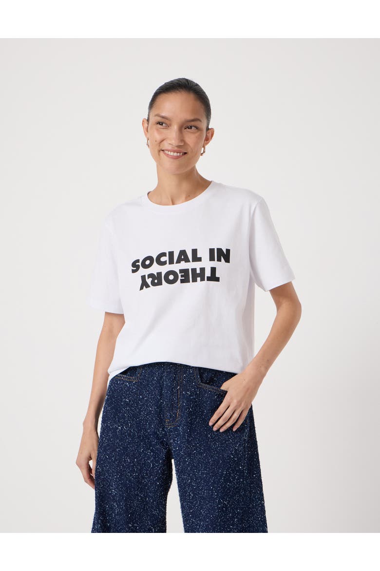 Social In Theory Graphic T-Shirt, Main, color, White