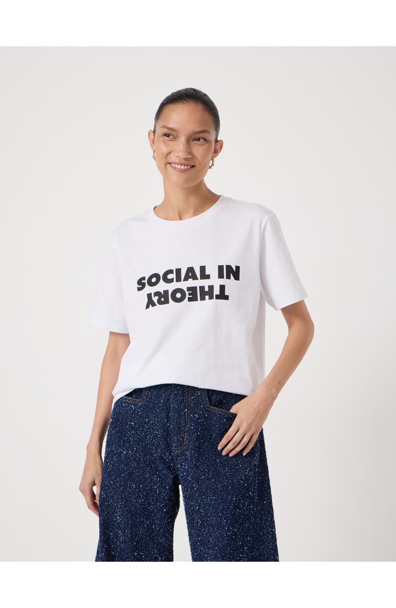 Hush Social In Theory Graphic T-Shirt, Main, color, White