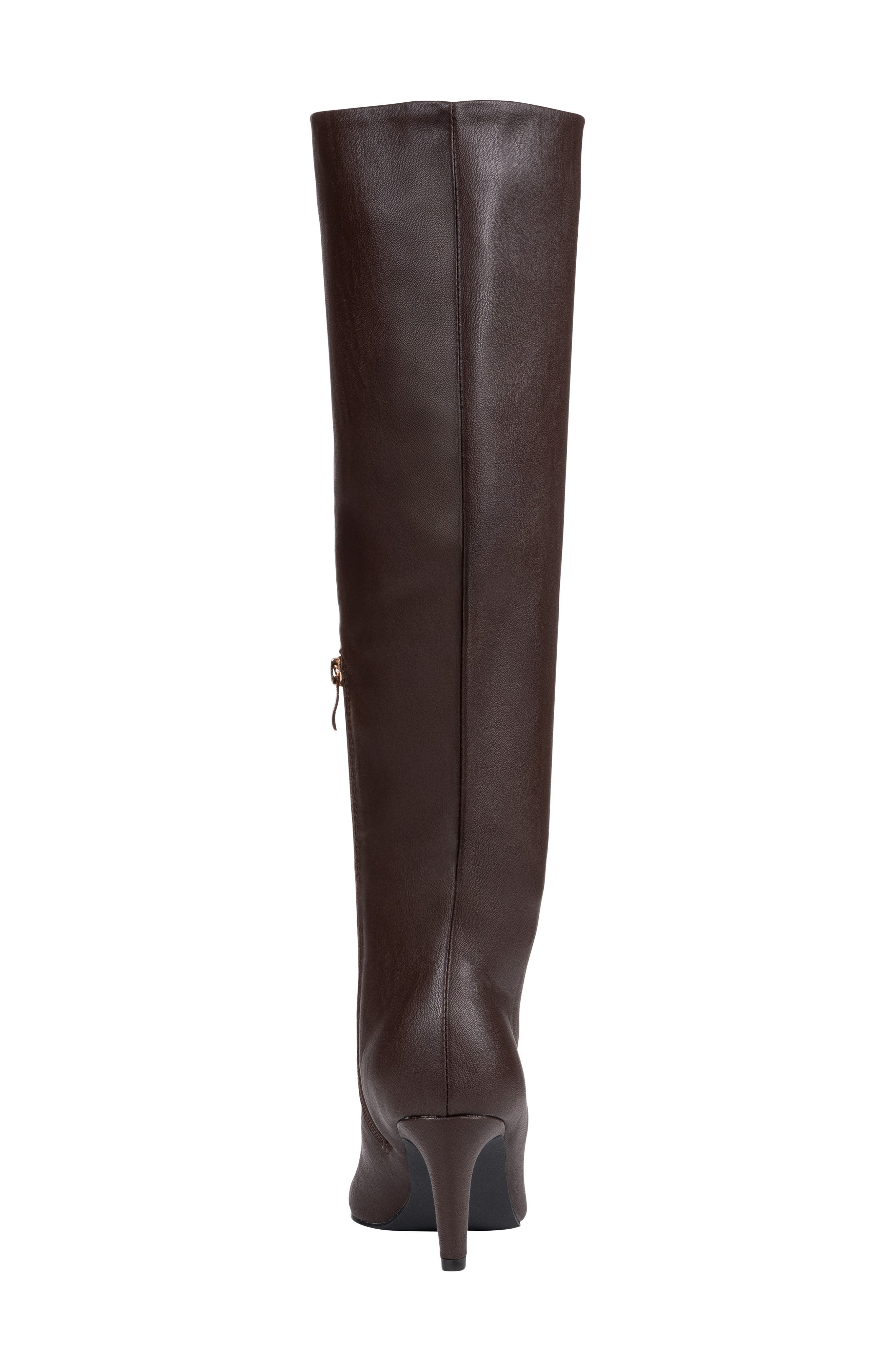 Sutton Faux Leather Knee High Boot, Alternate, color, BROWN