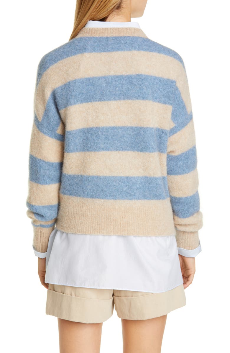 Brunello Cucinelli Stripe Mohair & Wool Blend Sweater, Alternate, color, 