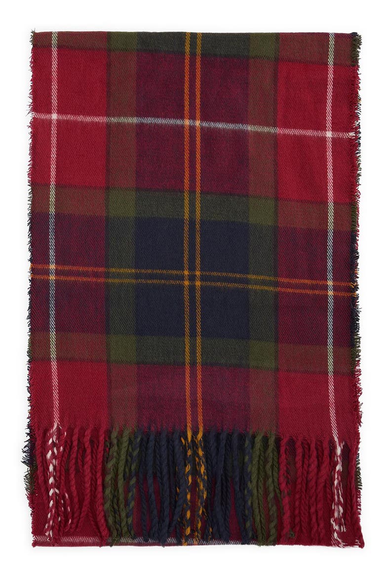 Swinton Tartan Scarf & Beanie Set, Alternate, color, WINTERBERRY TARTAN