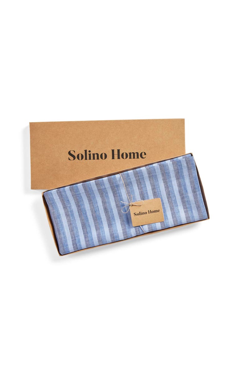 Solino Home Linen Table Runner - Bistro, Alternate, color, Blue
