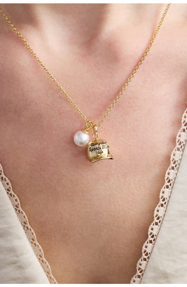 Alex and Ani 'Living That Sports Mom Life' Baseball Charm Necklace, Alternate, color, Gold