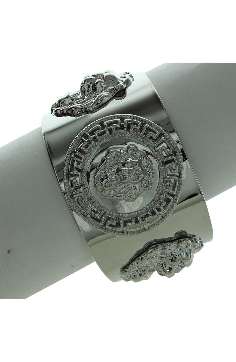 OLIVIA WELLES Lion Head Cuff Bracelet, Alternate, color, Silver