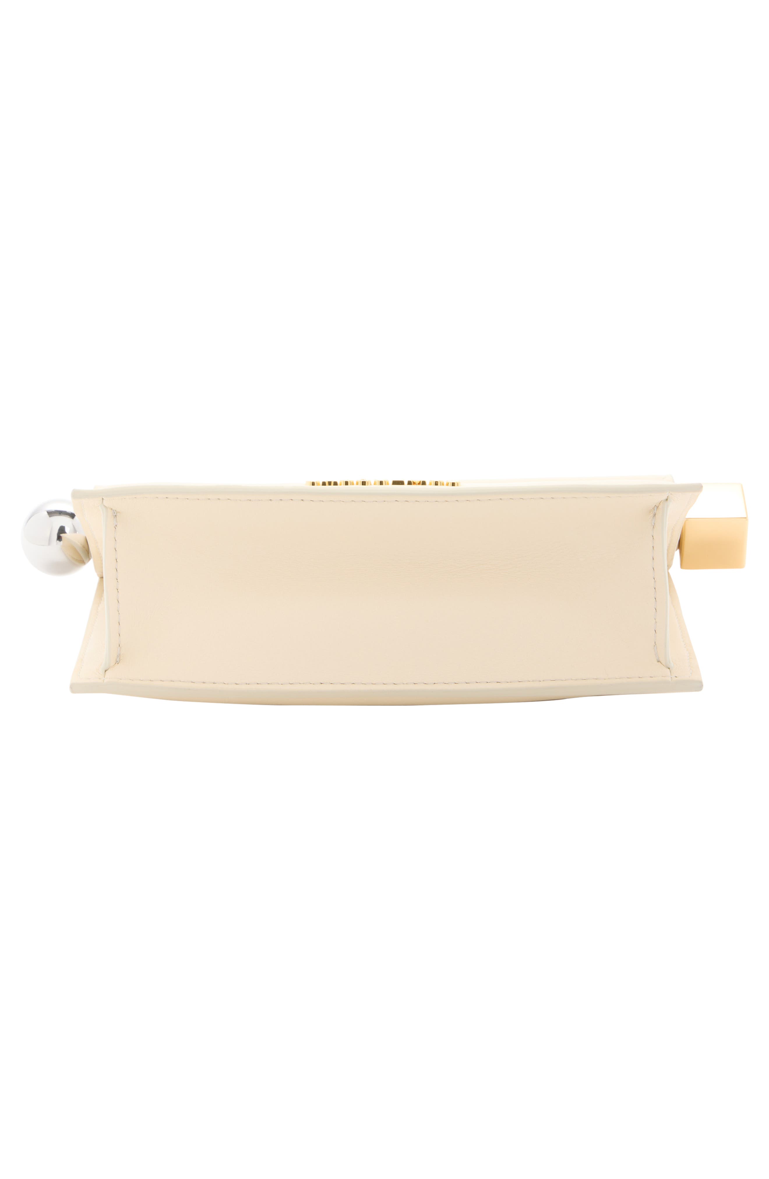 La Petite Pochette Rond Carré Leather Clutch, Alternate, color, LIGHT IVORY