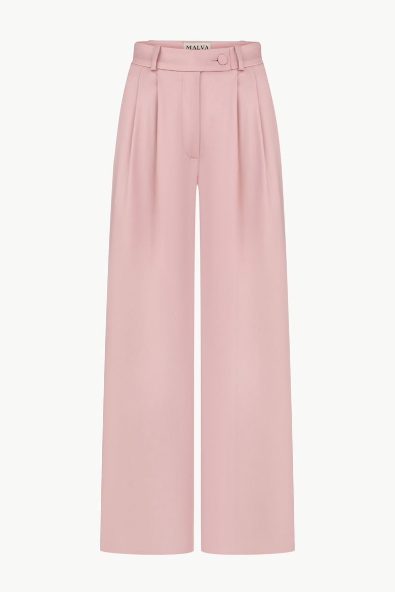 High-waisted Loose-fitting Pants in Powder, Main, color, Powder