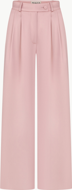 Malva Florea High-waisted Loose-fitting Pants in Powder
