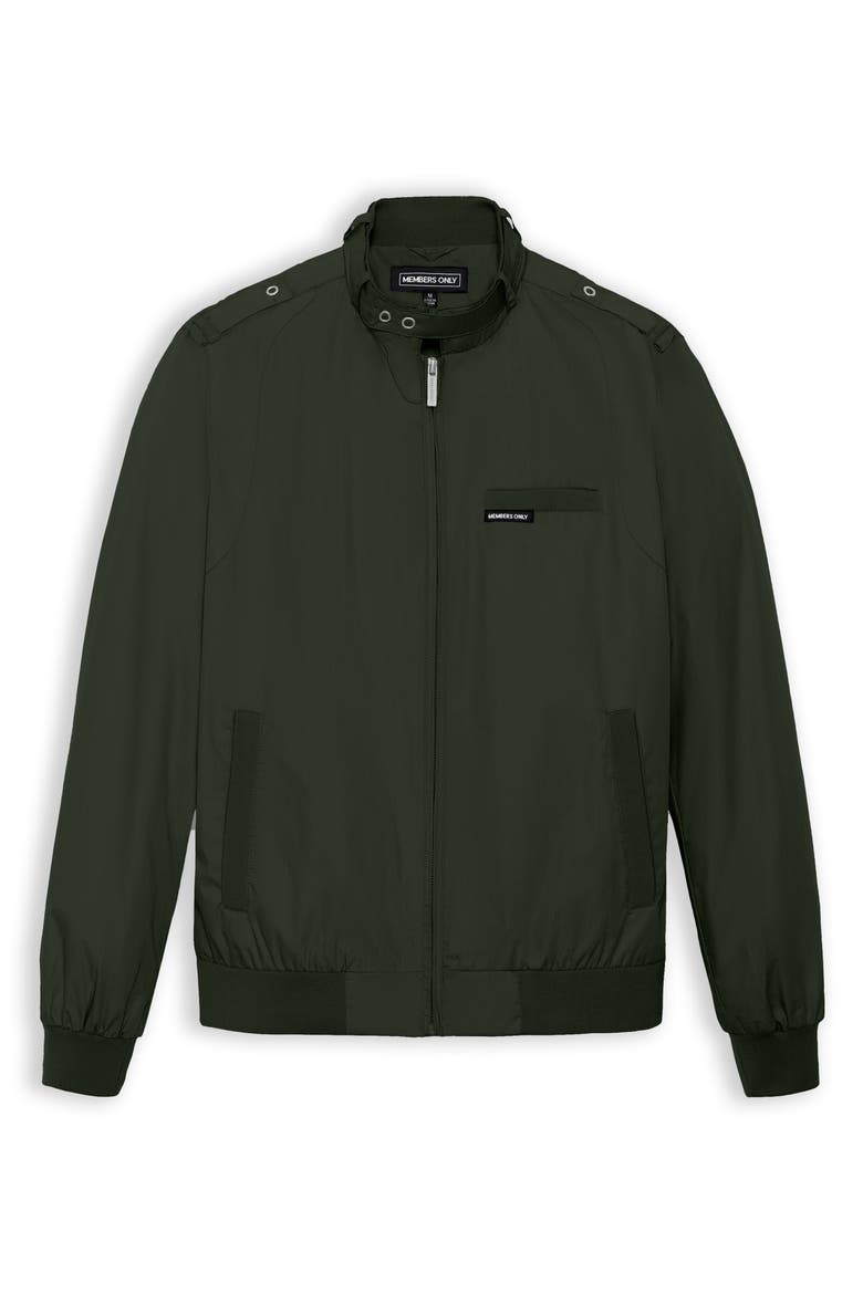 Classic Iconic Racer Jacket, Alternate, color, Dark green