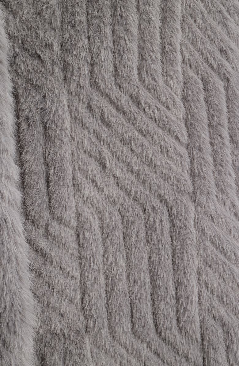 Bernardo Square Pattern Faux Fur Coat, Alternate, color, Grey