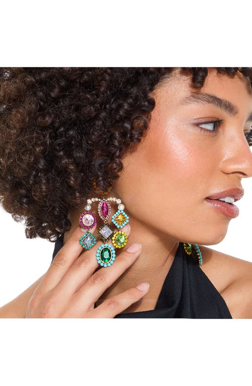 Kurt Geiger London Multicolor Crystal Chandeleir Drop Earrings In Multi