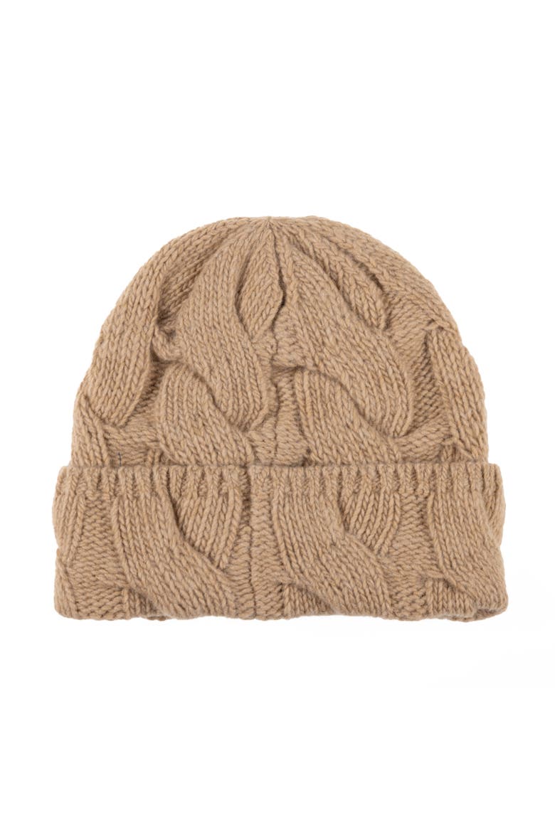 Chunky Cable Beanie, Alternate, color, Camel