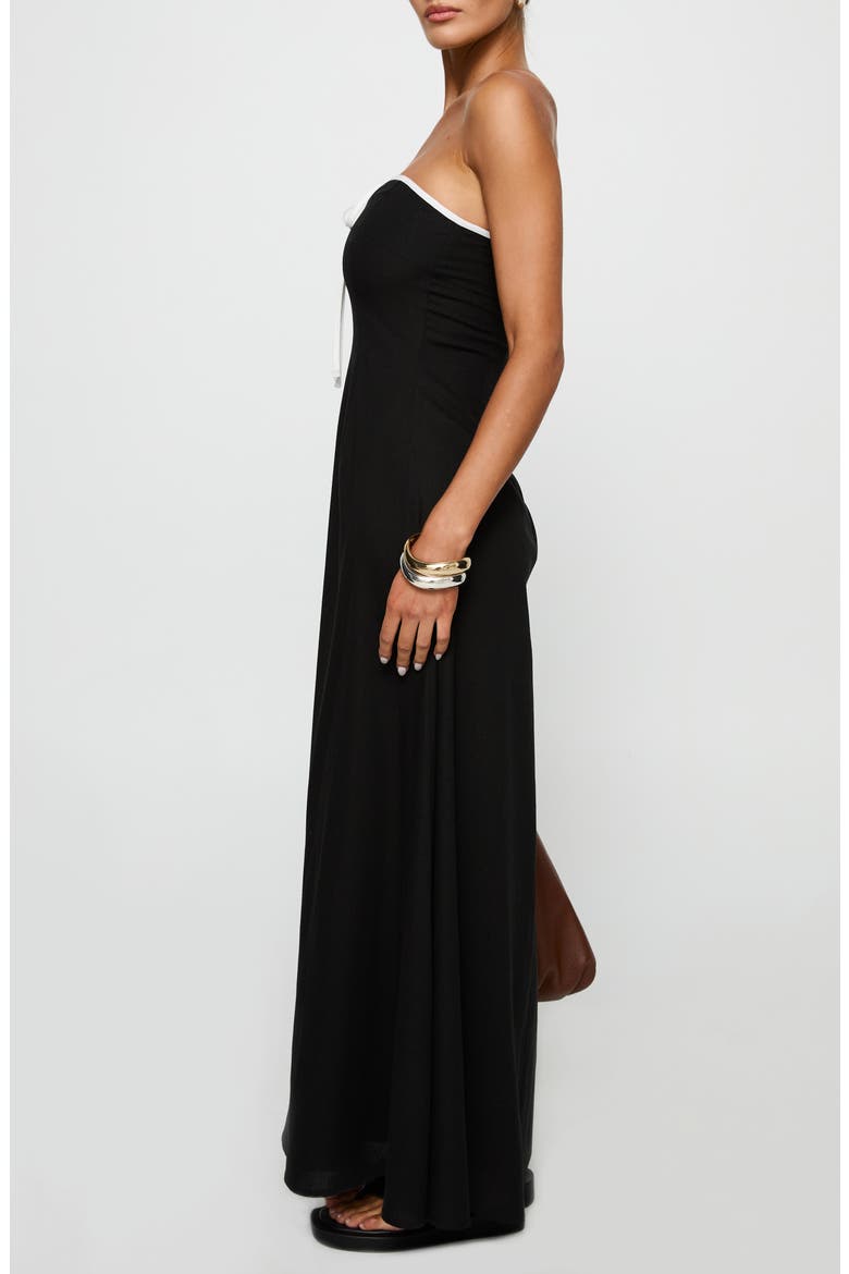 Bijou Strapless Maxi Dress, Alternate, color, BLACK