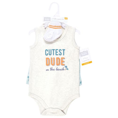 Hudson Baby Bodysuit, Short And Sock In Multi