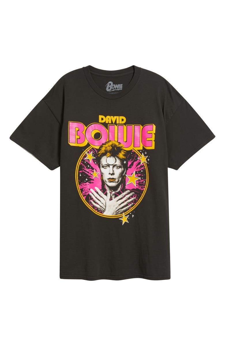 Merch Traffic David Bowie Cotton Graphic T-Shirt, Main, color, Black