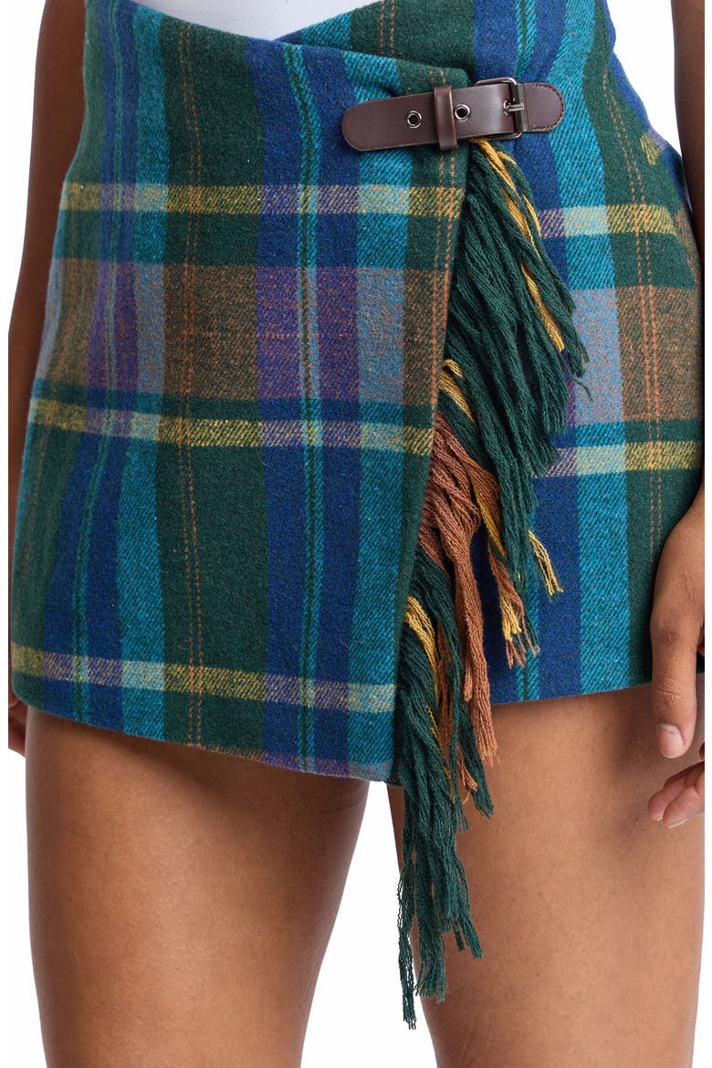 Asymmetric Wrap Miniskirt, Alternate, color, GREEN MULTI
