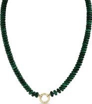 Zoë Chicco Beaded Malachite Pendant Necklace