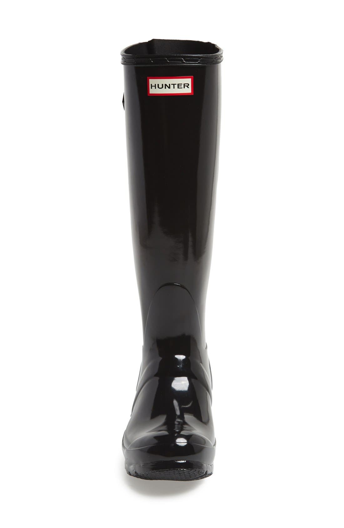 Hunter Adjustable Back Gloss Waterproof Rain Boot, Alternate, color, 