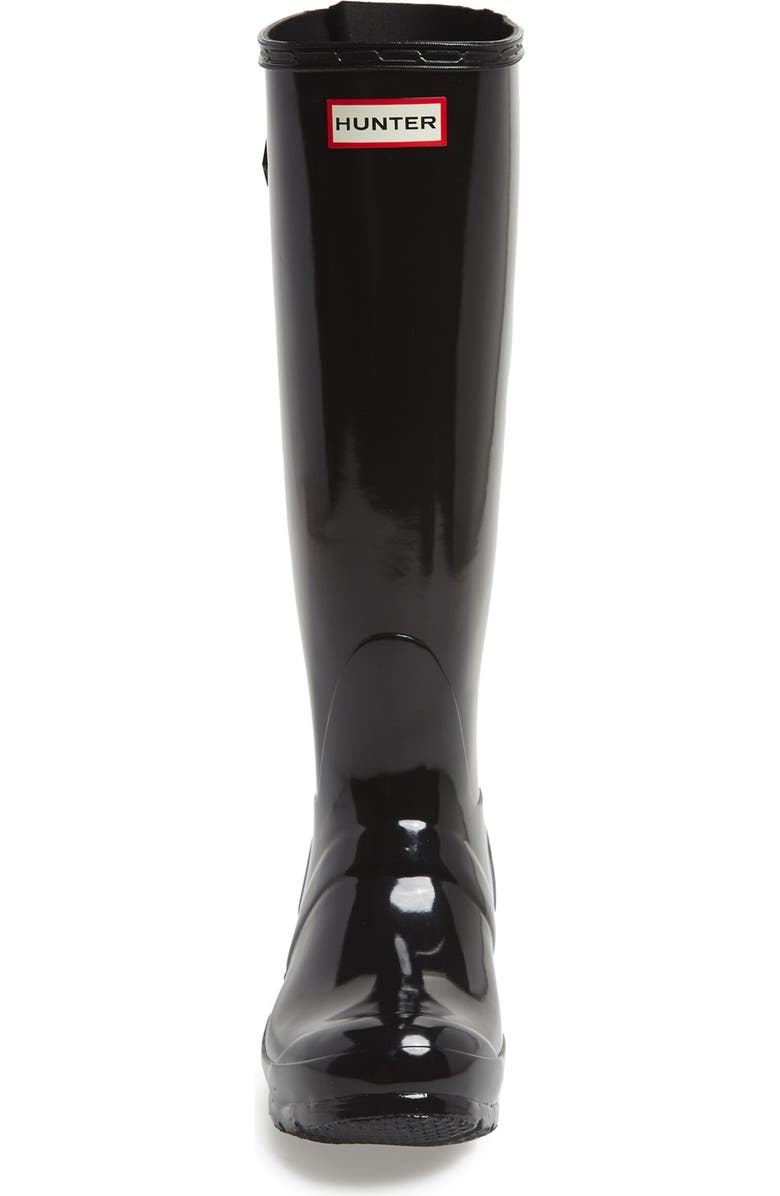 Hunter Adjustable Back Gloss Waterproof Rain Boot, Alternate, color,