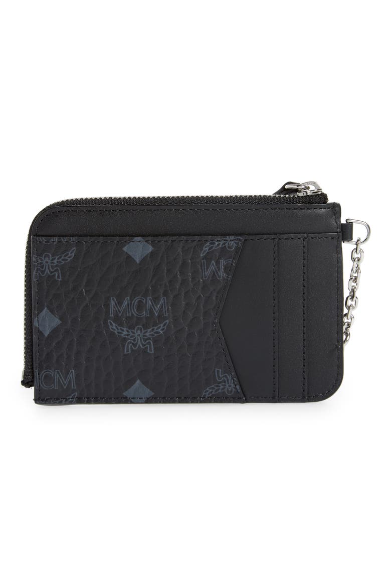Patricia Visetos Coated Canvas Card Case, Alternate, color, BLACK
