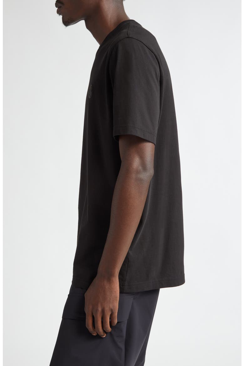 Logo Patch Cotton T-Shirt, Alternate, color, BLACK