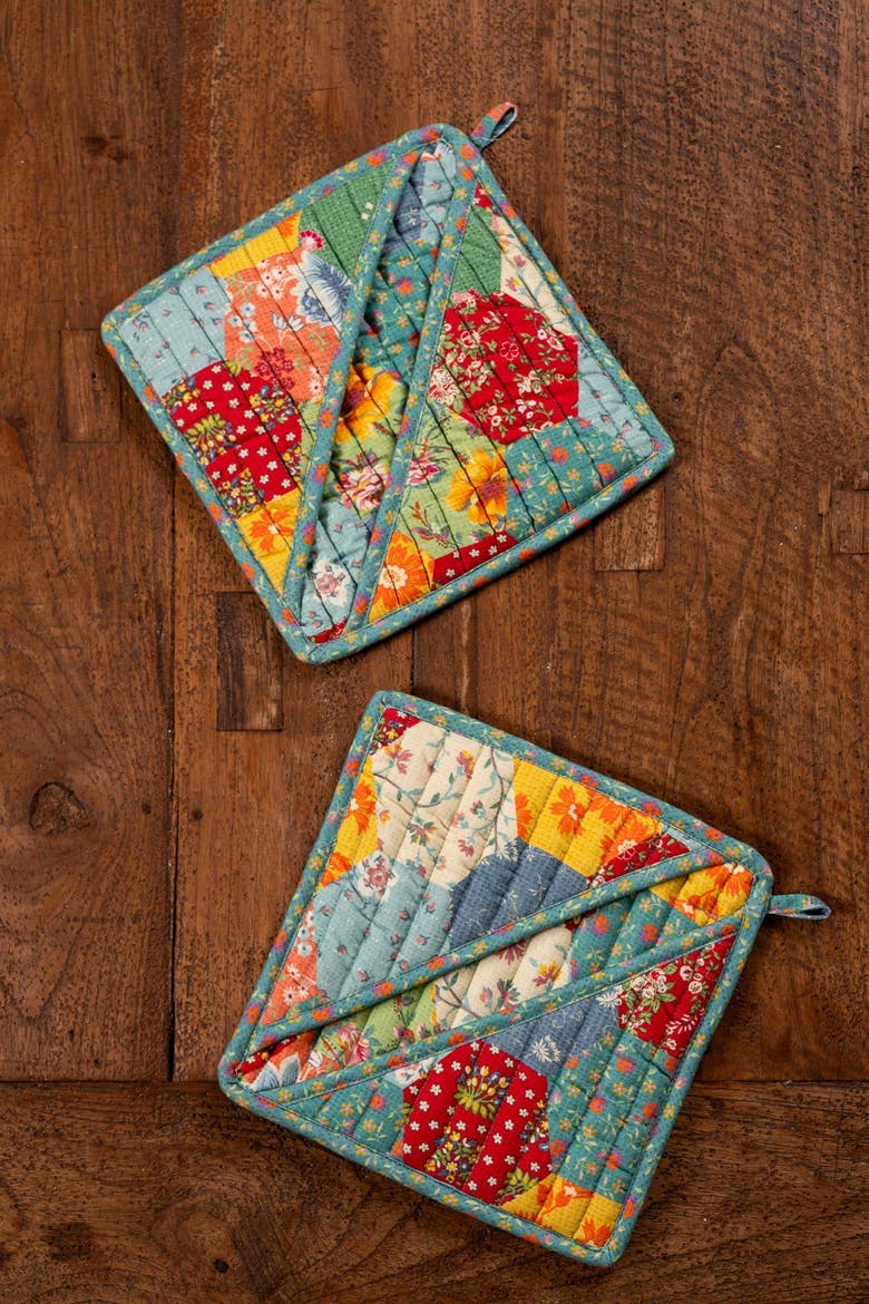 County Fair Origami Potholders, Set of 2, Alternate, color, Multi