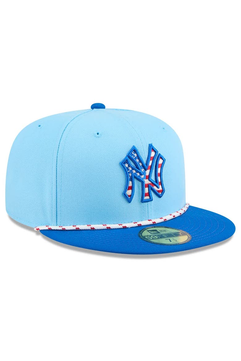 Men's New Era Light Blue/Blue New York Yankees 2025 Fourth of July 59FIFTY Fitted Hat, Alternate, color, Light Blue