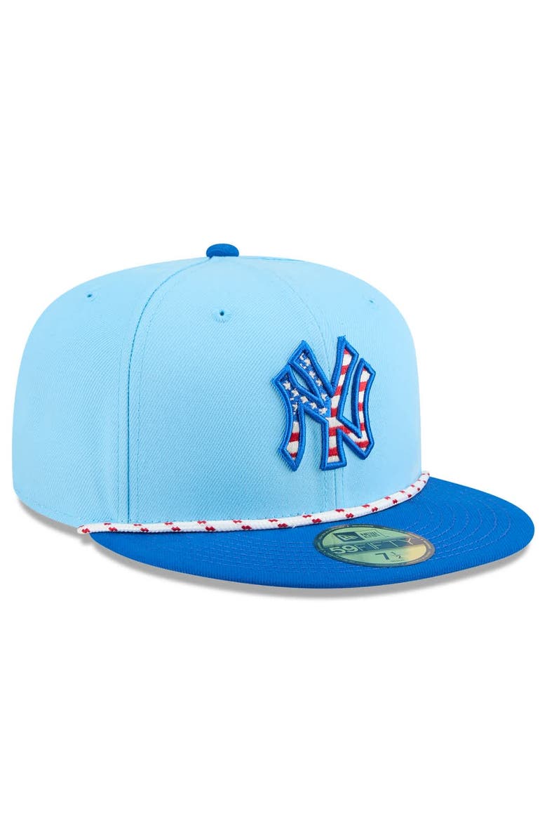 New Era Men's New Era Light Blue/Blue New York Yankees 2025 Fourth of July 59FIFTY Fitted Hat, Alternate, color, Light Blue