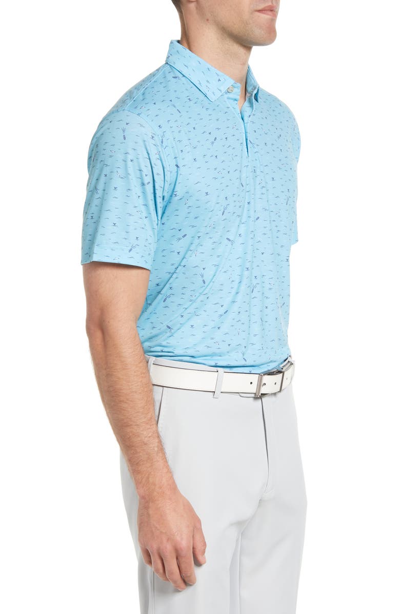Peter Millar Men's drirelease<sup>®</sup> Whales & Waves Print Short Sleeve Performance Polo, Alternate, color,