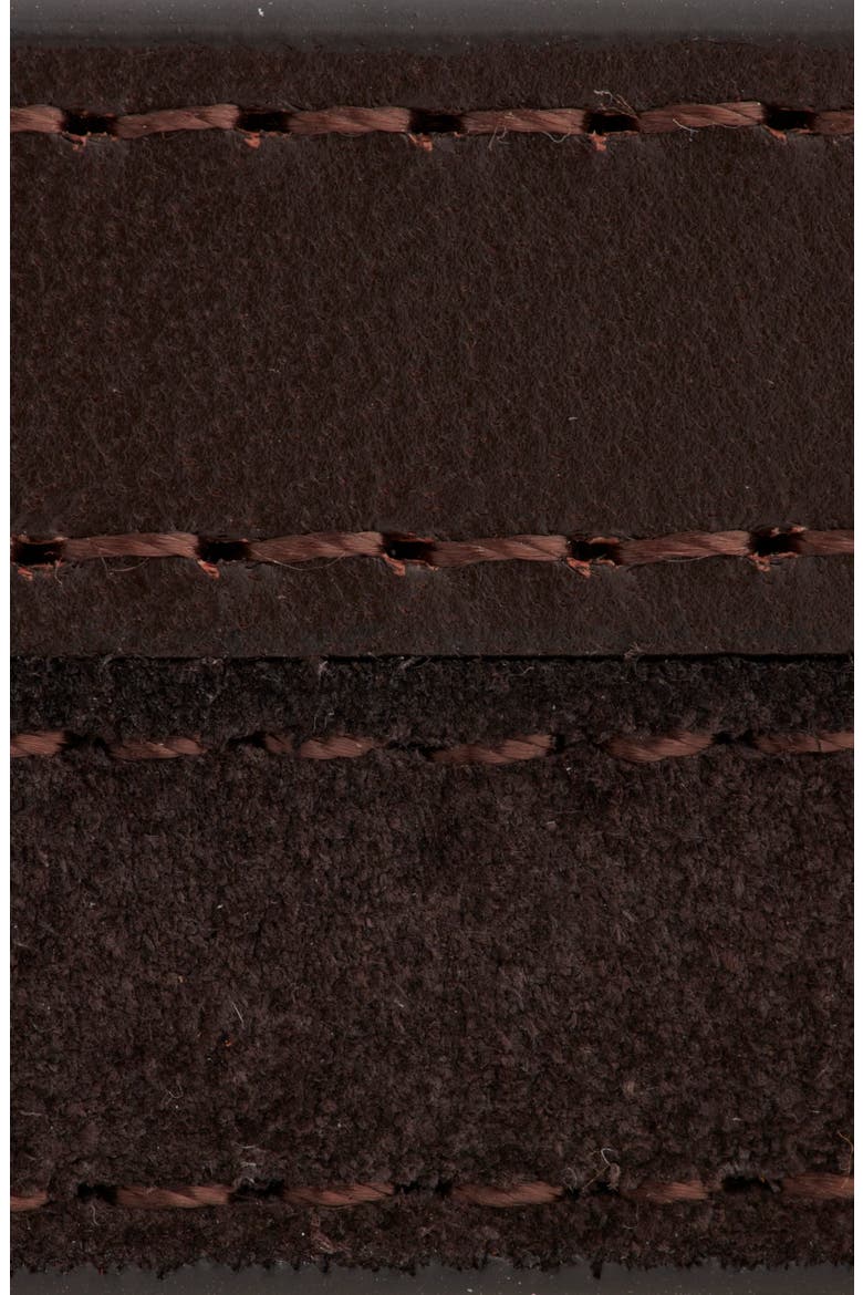 Ellison Leather & Suede Belt, Alternate, color, GROUND COFFEE