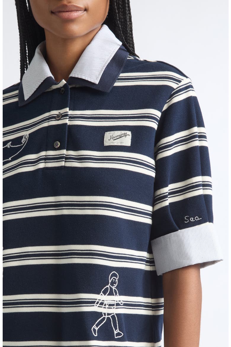 Mina Double Layer Polo Top, Alternate, color, NAVY
