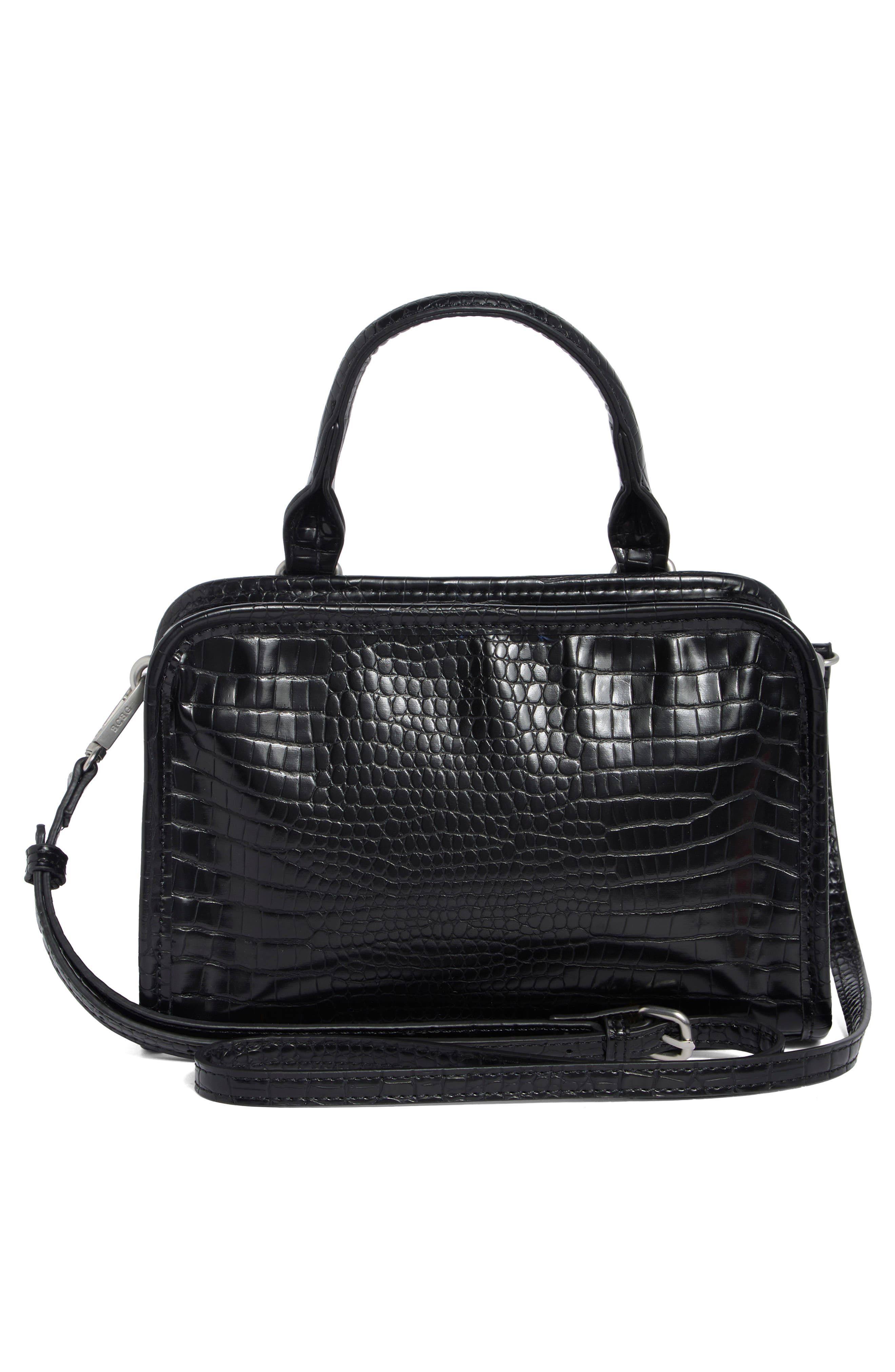 Mini Zip Top Handle Bag, Alternate, color, BLACK