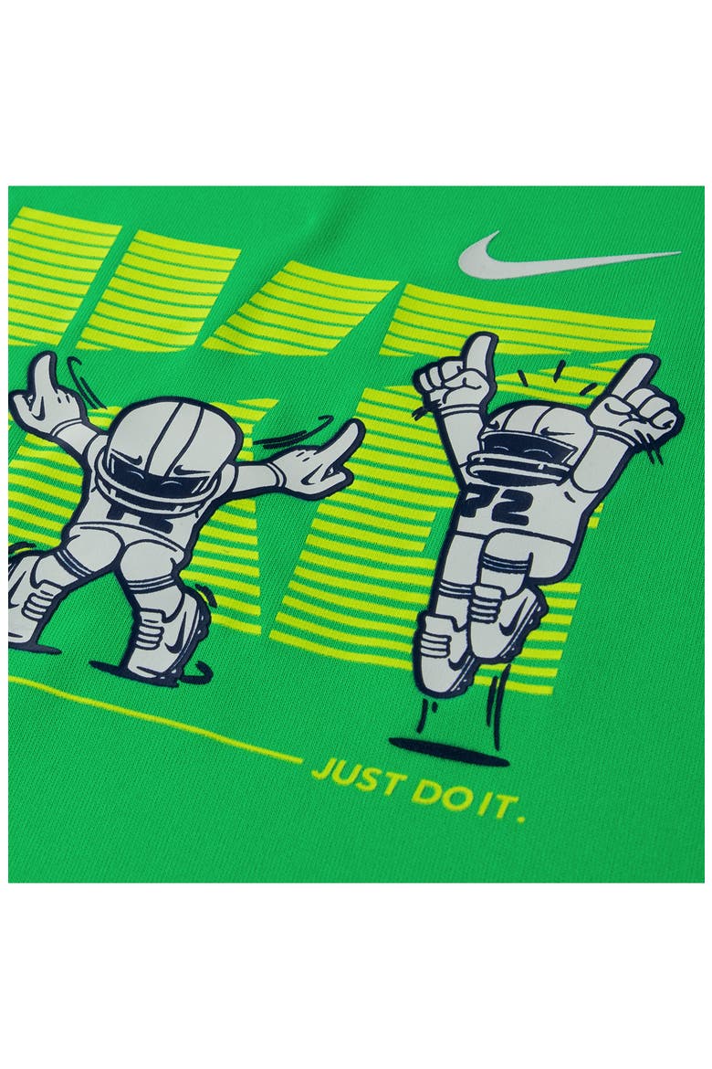 Kids' End Zone Dance Dri-FIT Graphic Performance T-Shirt, Alternate, color, GREEN