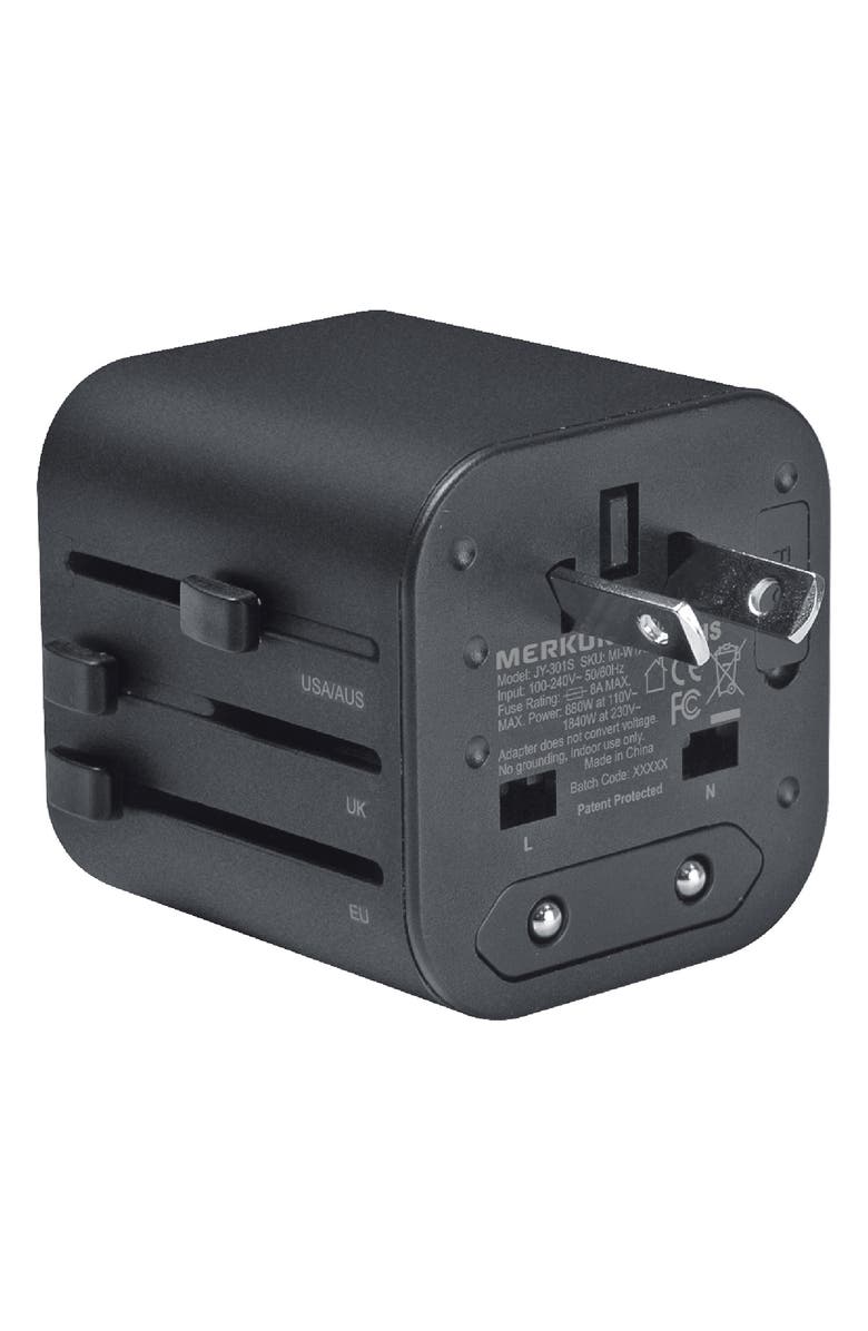 MERKURY INNOVATIONS World Travel Adapter, Alternate, color, Black