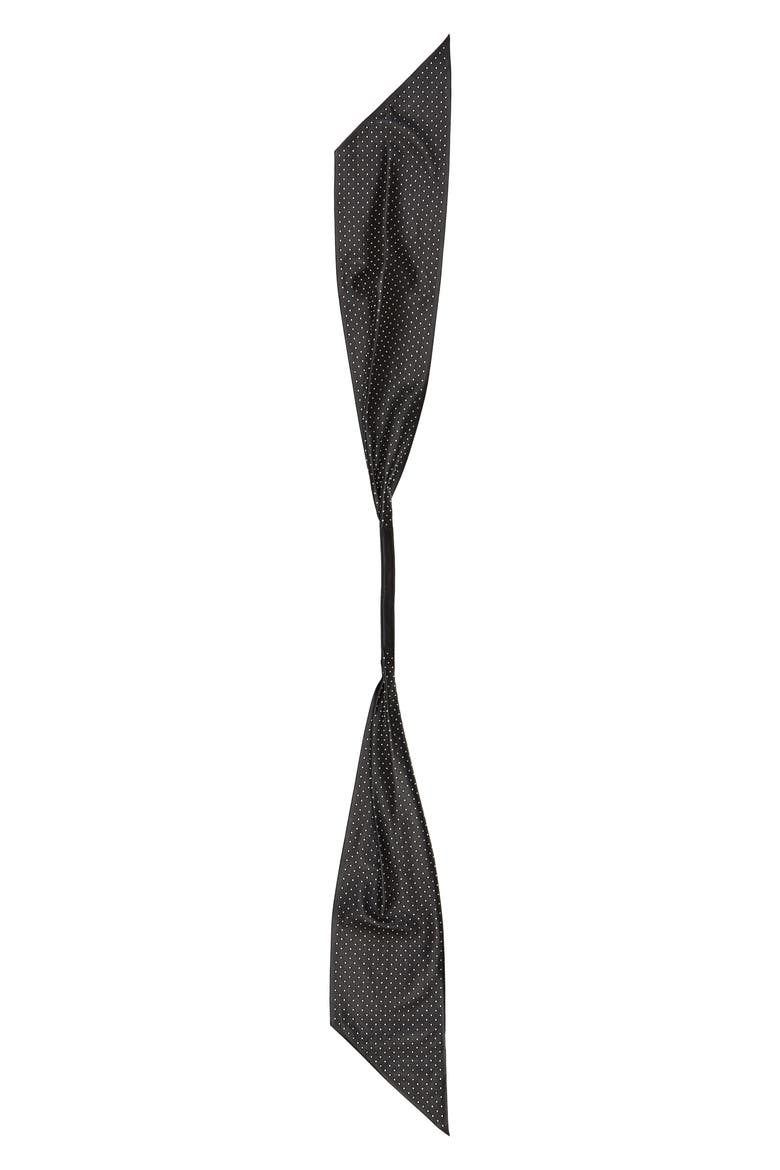 Micro Stud Leather Skinny Scarf, Alternate, color, NOIR/ ARGENT