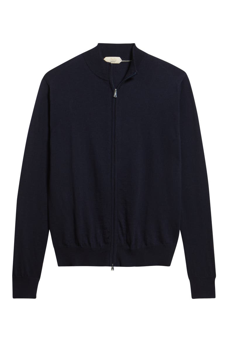 Cashwool® Full Zip Sweater, Alternate, color, NAVY