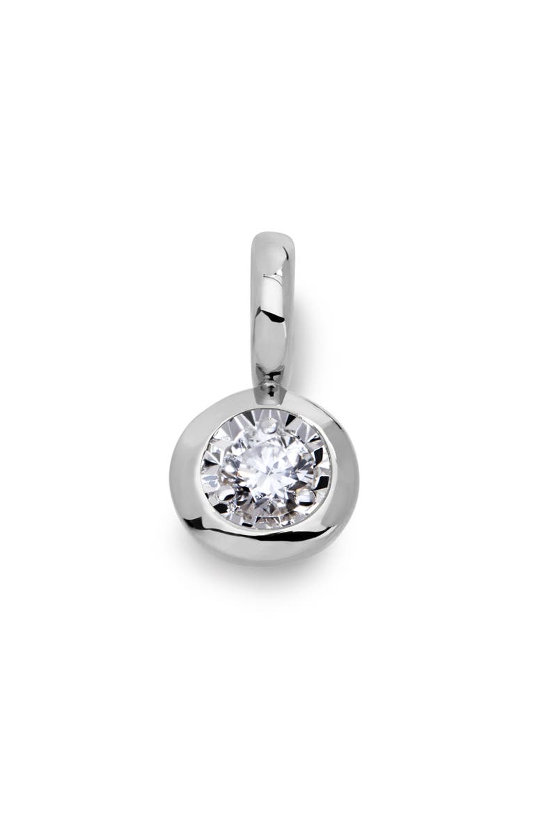 Lab Grown Solitaire Diamond Pendant, Main, color, STERLING SILVER / LAB DIA