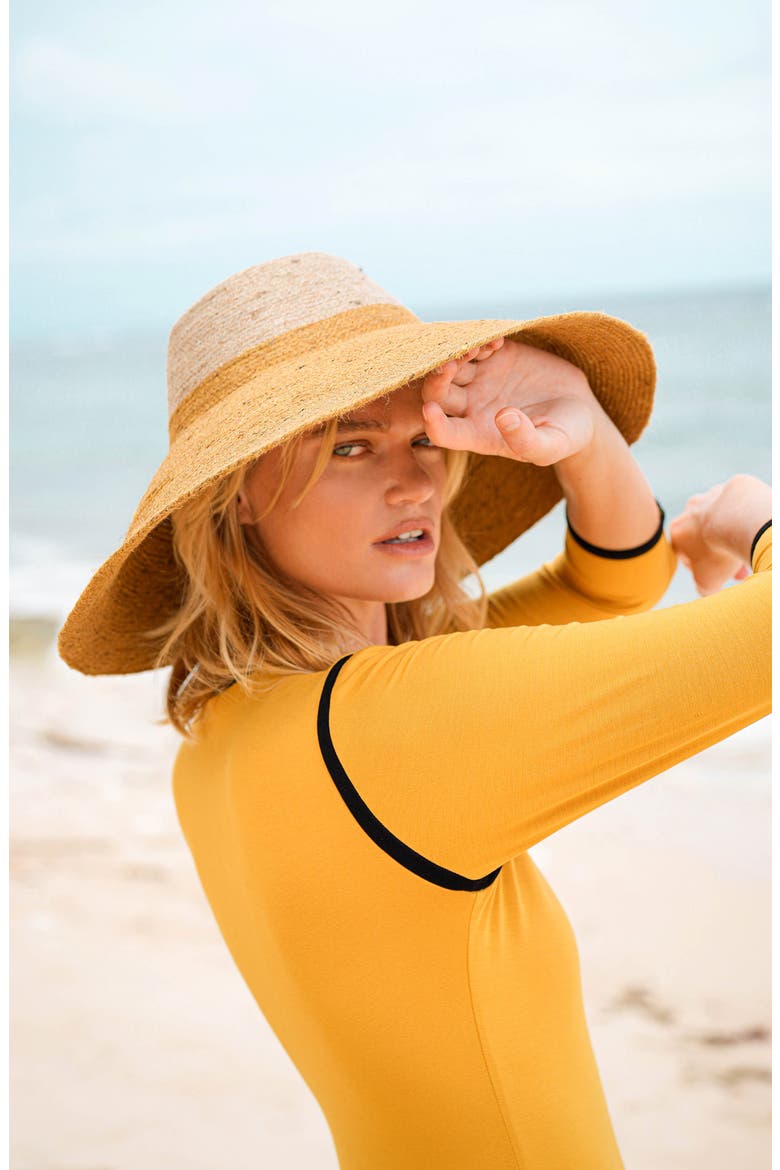 The Riri Duo Jute Straw Hat, Alternate, color, Golden Saffron