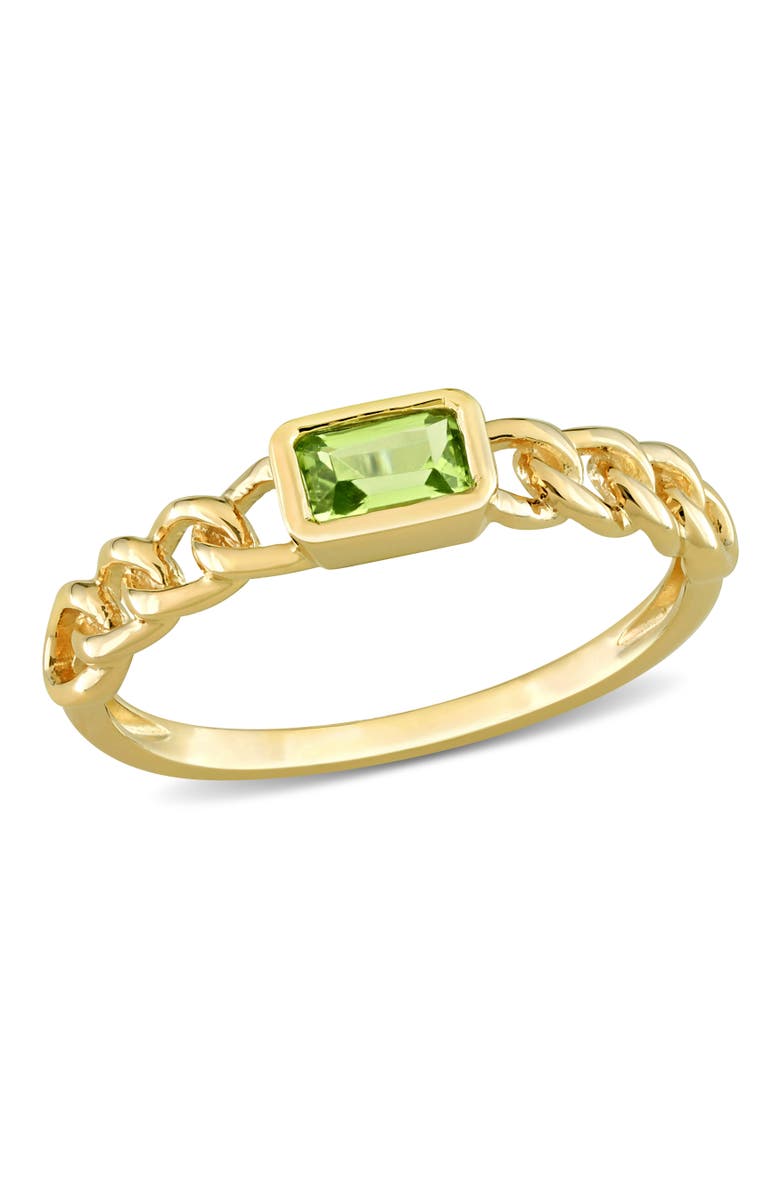 Julianna B. Solitaire Birthstone Link Design Ring 14k, Main, color, Peridot