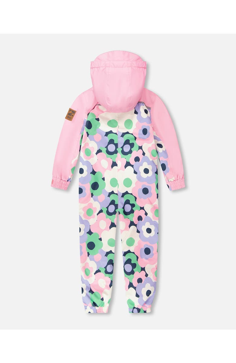 Deux par Deux Kids Mid-Season Flower One-Piece Outerwear, Alternate, color, Black Floral Print