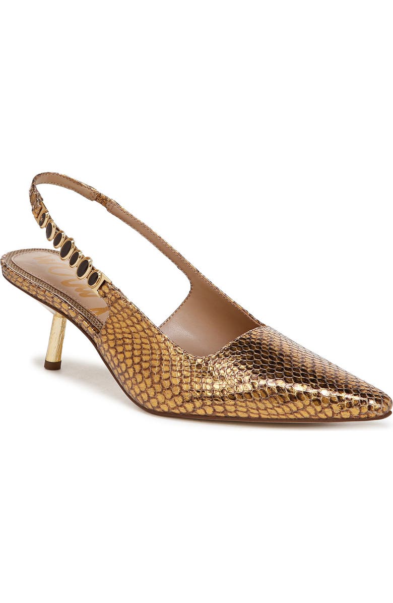 Sam Edelman Baker Pointed Toe Slingback Pump, Main, color, Medallion Gold