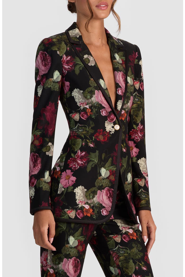 Breann Floral Fitted Blazer, Alternate, color, BE STILL